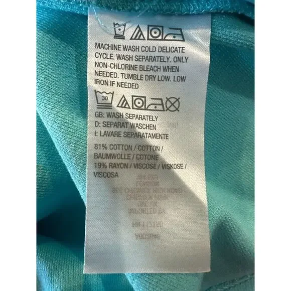 Belle by Kim Gravel Perfect Pique Haute Zip Anorak Aqua Blue Womens Plus Size 4X - Picture 13 of 14